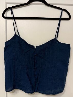 American Eagle Outfitters Navy Button-Front Spaghetti Strap Cami